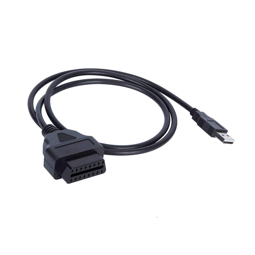 WSDMAVIS 1 Pcs 16 Pins OBD2 Extension Cable to USB Female Port Charging Adapter Cables Connector for Car Extension Cord Connector