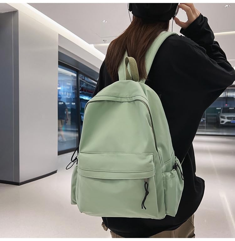 NIORYUZ Cute Backpack Basic Office Laptop Travel Outdoor Lightweight School Children Preppy (Sage Green)