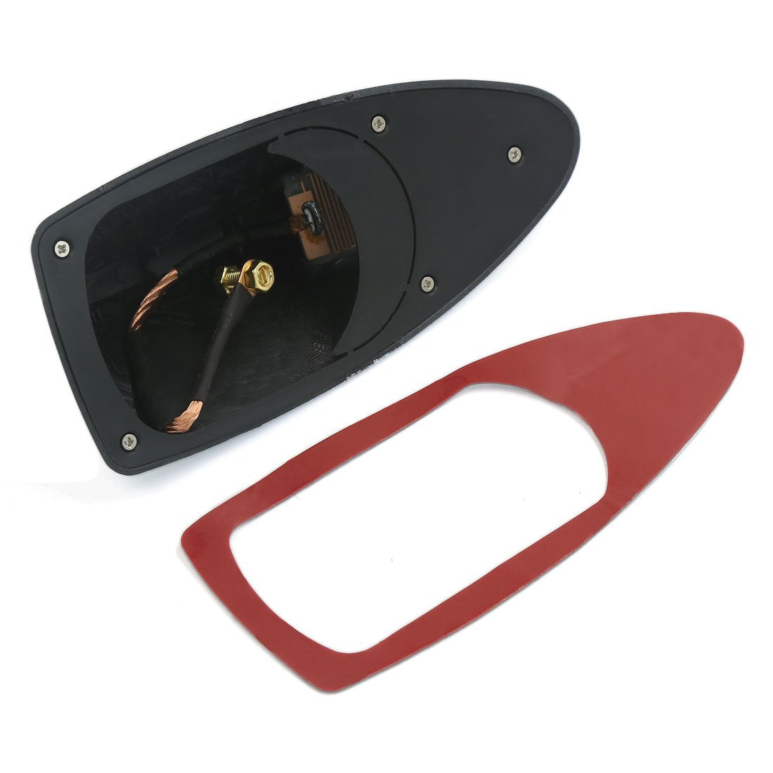 uxcell Red Stick-on Shark Fin AM/FM Signal Antenna Aerial