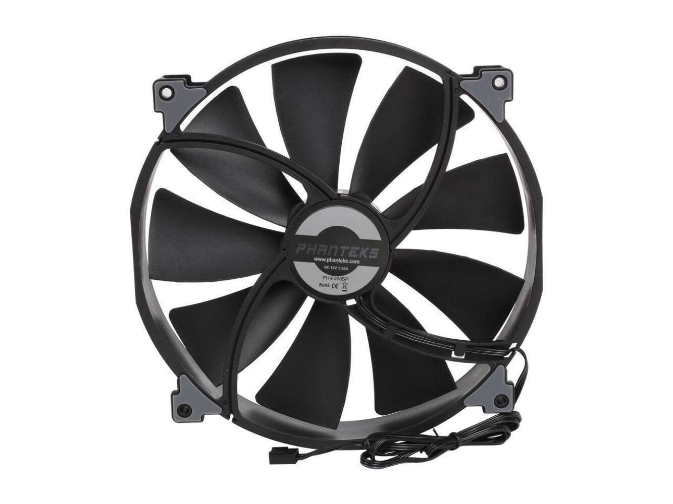 Phanteks PH-F200SP_BBK, 200mm Premier Case Fan, Frame/Blades, Black