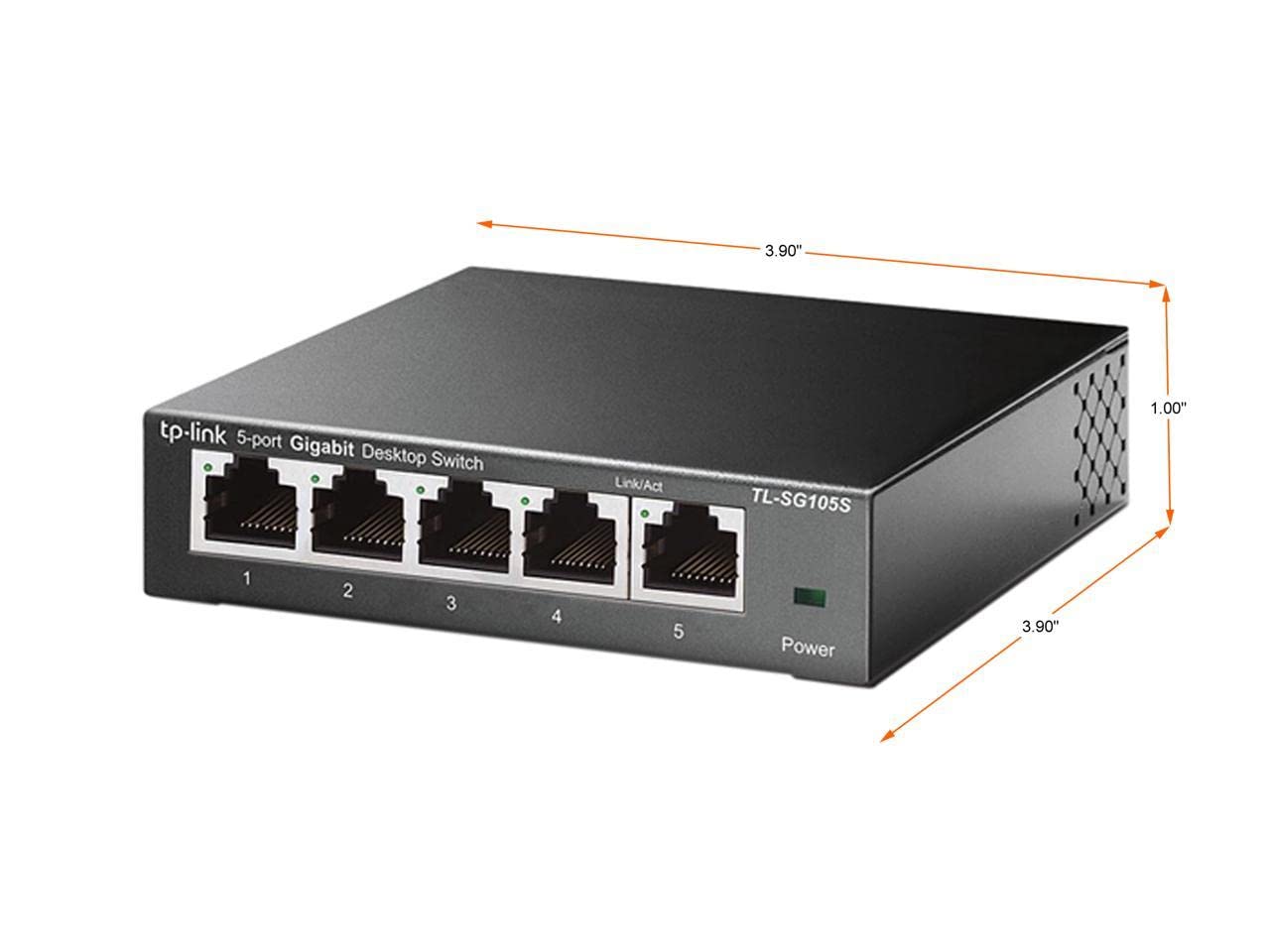 TP-Link TL-SG105S | 5 Port Gigabit Ethernet Switch | Desktop/Wall-Mount | Plug & Play | Fanless | Sturdy Metal | 3 Year Manufacturer Warranty |