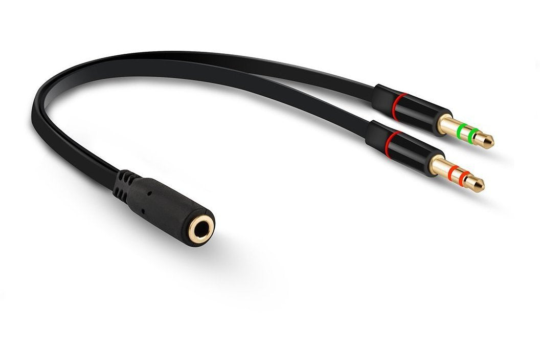 D & K Exclusives Headphone Splitter For Computer 3.5mm Female to 2 Dual 3.5mm Male Headphone Mic Audio Y Splitter Cable Smartphone Headset to PC