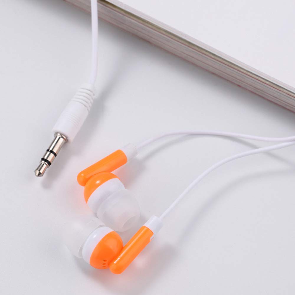 CN-Outlet Kids Bulk Earbud Headphones 50 Pack Multi Colored, Individually Bagged, Wholesale Disposable Earphones Perfect for School Classroom