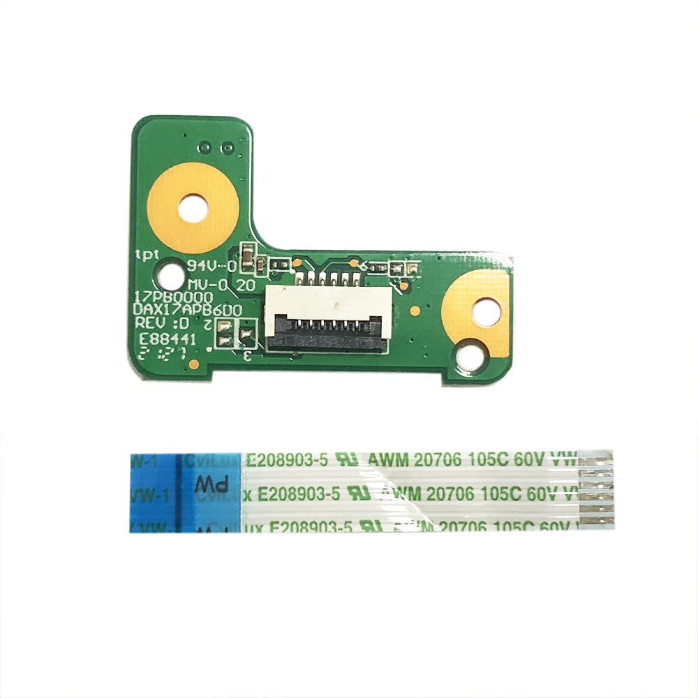 Zahara Power Button Board with Cable Replacement for HP 17T-G 17t-g100 17z-g 17-g113dx 17-g119dx 17-g120cy 17-g126ds DAX17APB6D0 809310-001
