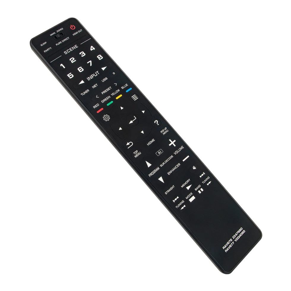RAV577 VDQ4050 Replacement Remote Control for Yamaha AV Receiver Home Theater System in Living Rooms or Rooms, No Programming or Pairing Needed