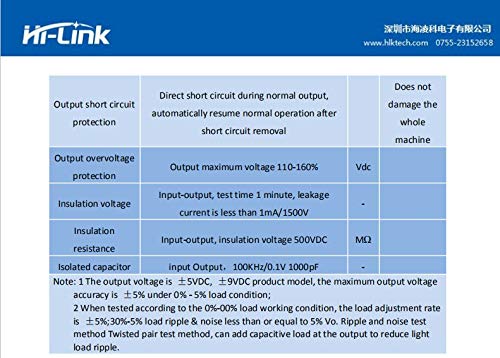 HI-Link 24V to 5V 10W 2000mA DC to DC Isolated Power Module 5v/12v/15v/24v DCDC Switching Power Module (10D2405B,1 Pcs)