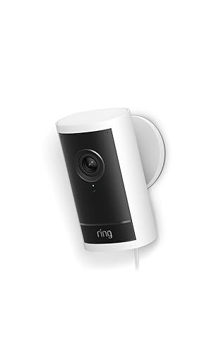 Ring Outdoor Cam Pro, Plug-In (newest model), Home or business security, Retinal 4K with wide-angle video, 10x Enhanced Zoom, and Low-Light Sight