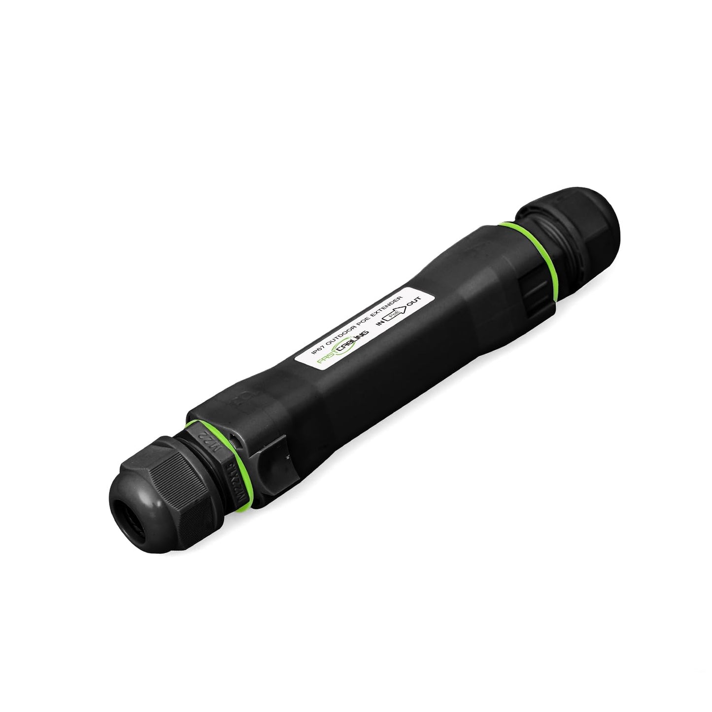 FASTCABLING Outdoor Gigabit Ethernet Extender, 450ft/140M, 10/100/1000Mbps, IP67 Waterproof, UV Resistant, Direct-Burial, Data Extension Only, Power