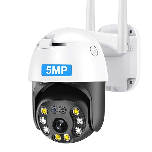 INQMEGAPRO 5MP PTZ WiFi Security Camera Outdoor, 1920P HD Wireless Surveillance Camera, Waterproof IP Camera, 2-Way Audio, Enhanced Night Vision