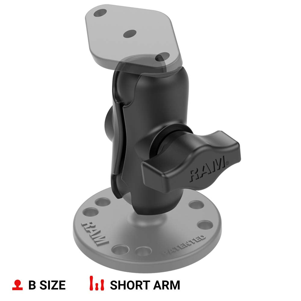 RAM MOUNTS Short Double Socket Arm for B Size 1" Ball Mount Components, Composite RAM Ball Connector Arm RAP-B-201U-A