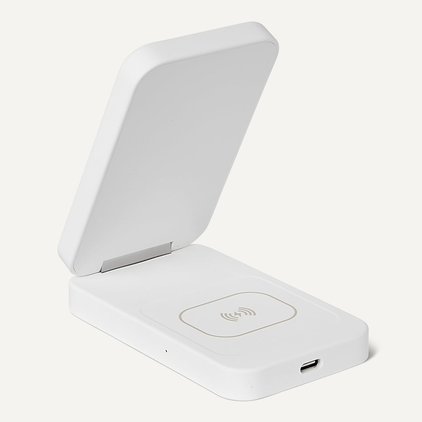 Amazon Basics MagSafe Compatible Wireless Charging Station, 25W Max. Fast Charging Qi2.2 Certified 2-in-1 Charger, Foldable Stand for iPhone