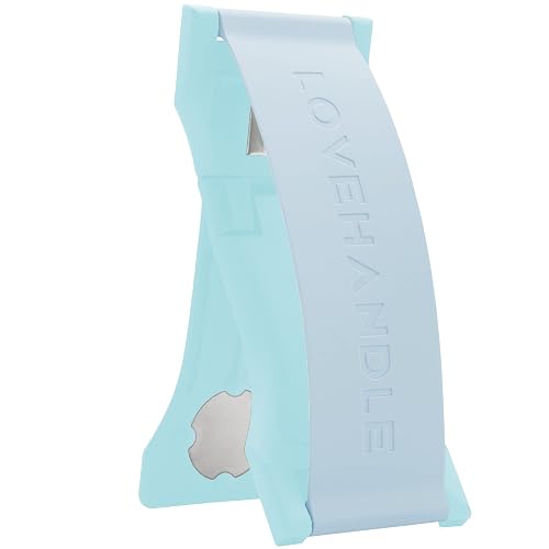 LOVEHANDLE PRO Premium Phone Grip - Silicone Phone Strap - Magnetic Phone Mount and Kickstand for Smartphone and Tablet - Frosty Blue Glow Silicone