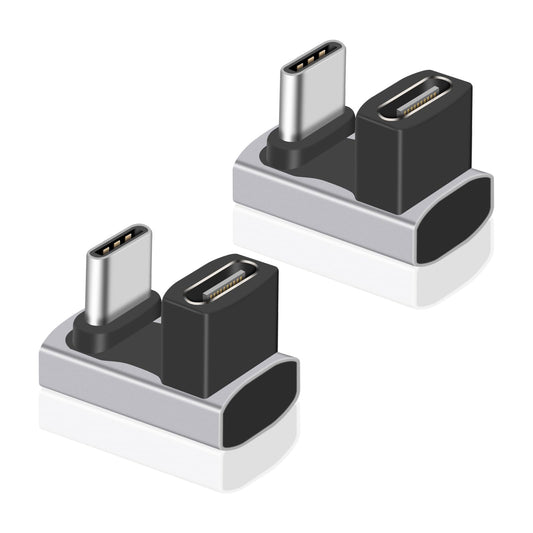 Danfetsoy 2-Pack 240W U Shape USB C Adapter, 40Gbps 180 Degree USB C Male to Female Adapter 40Gbps PD 240W Suitable for Power Bank, Phone, Laptop…
