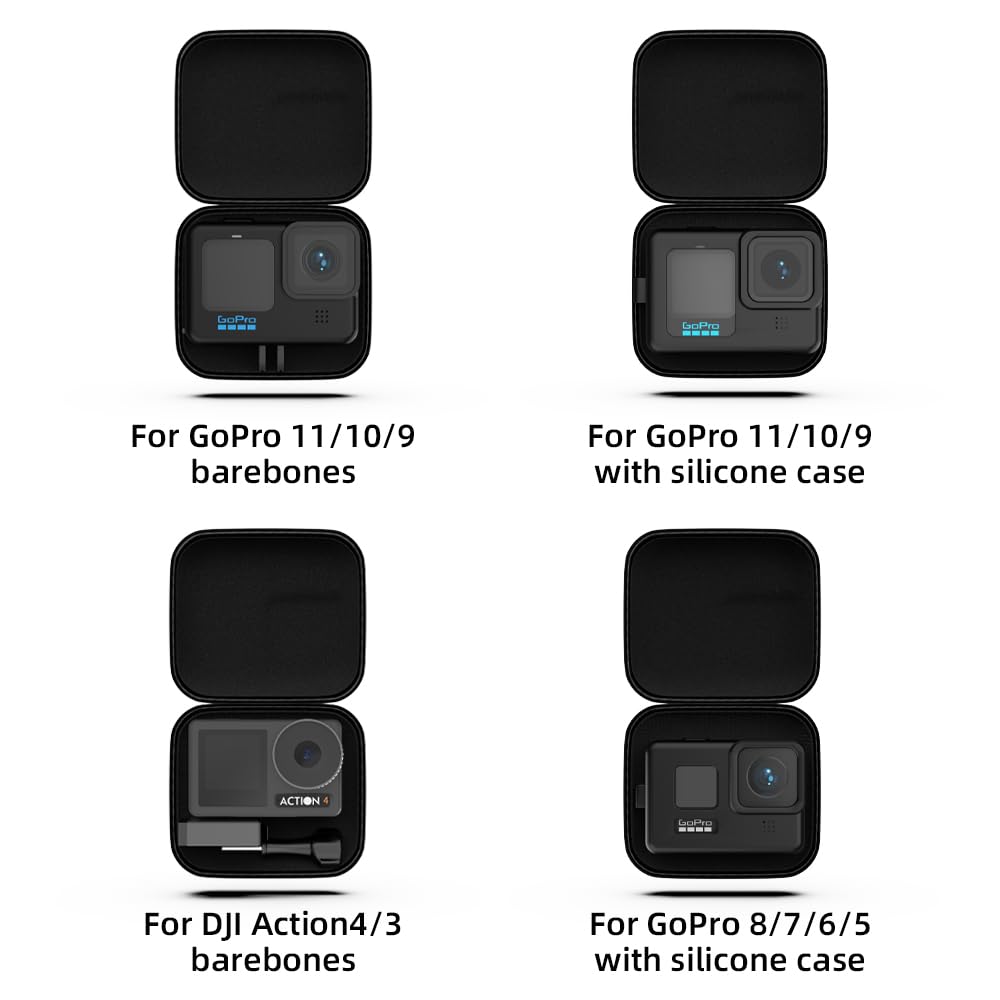 SUREWO Hard Carrying Case for GoPro Hero 13, Mini Hard Shell Carrying Case Travel Portable Storage Bag for GoPro Hero 12/11/10/9/8/7/6/5/4,DJI Osmo