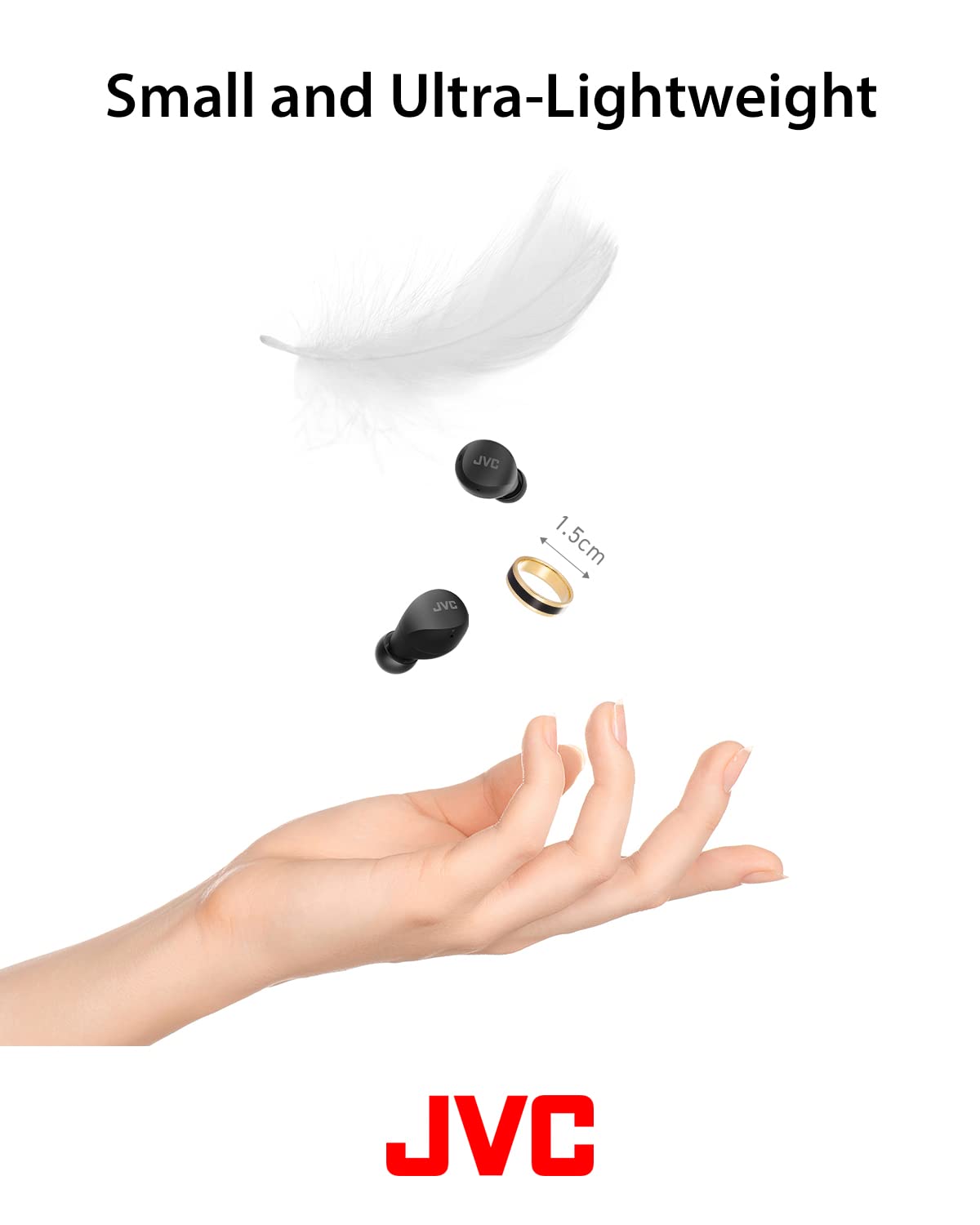 JVC Compact and Lightweight Gumy Mini True Wireless Earbuds Headphones, Long Battery Life (up to 23 Hours), Sound with Neodymium Magnet Driver, Water…