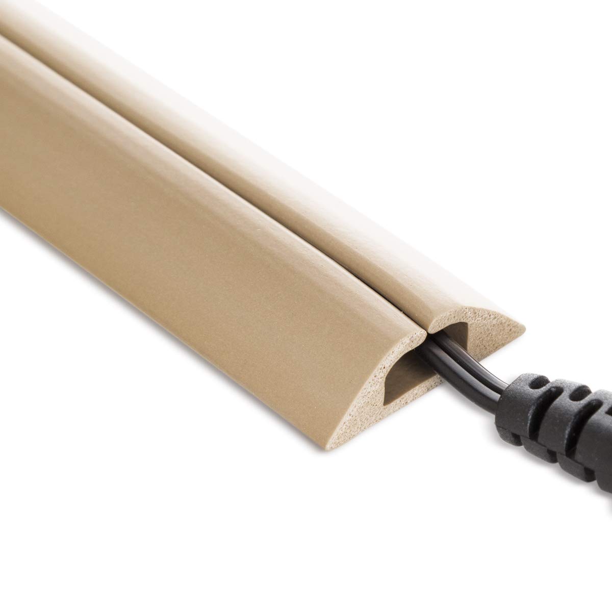 5 FT Compact Single Channel Cord Cover Cable Protector for Floor, Beige