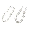 NOIAFZY 2pcs Luxury Crystal Rhinestone Metal Hand Chain Wrist Strap - Elegant Rectangular Diamond Lanyard with Clip for Phone Case, Keychain & Bag