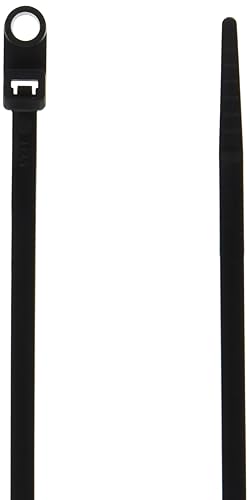 Morris 20336 UV Mounting Nylon Cable Tie with 50-Pound Tensile Strength, 8-Inch Length, Black, 100-Pack
