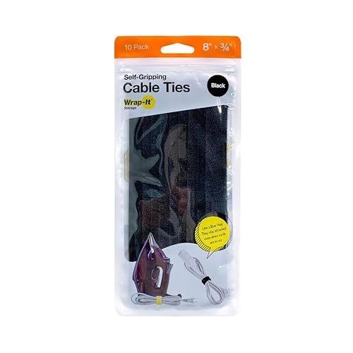 Self-Gripping Cable Ties - 8-in. (10-Pack) Black