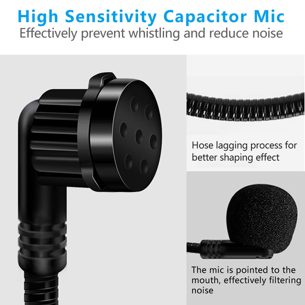VOVIGGOL 2Pcs Microphone Headset Mic, Flexible Wired Boom for Voice Amplifier, 3.5mm Connector Jack Headset Microphone for Singing, Speaking