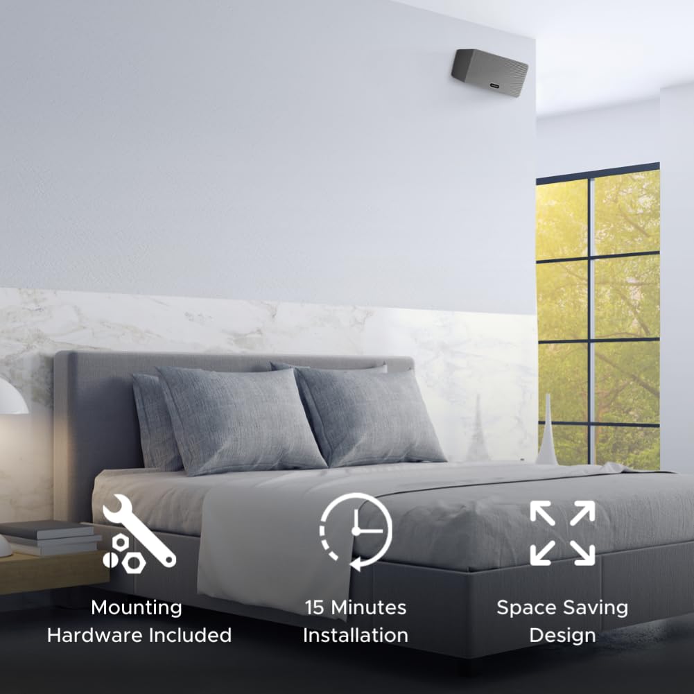 Sound Bass Play 3 Wall Mount Black, Compatible with Sonos Play:3, Adjustable Swivel & Tilt Mechanism, Mounting Bracket Includes All Fixings