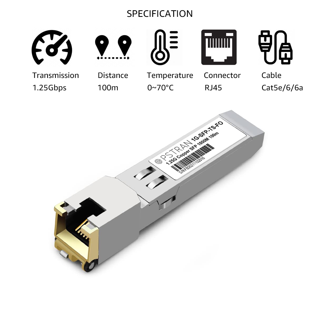 OPSTRAN 1000BASE-T SFP RJ45 Copper Transceiver Module Compatible with Fortinet FS-TRAN-GC FG-TRAN-GC FR-TRAN-GC 100m Cat5e/6