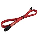 Darkside 45cm (18") SATA 3.0 180° to 180° Data Cable with Latch - Red UV (DS-0154)