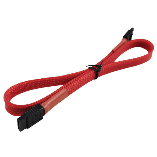 Darkside 45cm (18") SATA 3.0 180° to 180° Data Cable with Latch - Red UV (DS-0154)