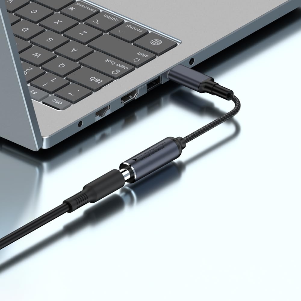 PLUSPOE PD 100W DC 5.5mm x 2.1mm Female Input to USB Type C Male Power Charging Cable, 100W DC5521 to Type C Cable with PD Automatic Identification