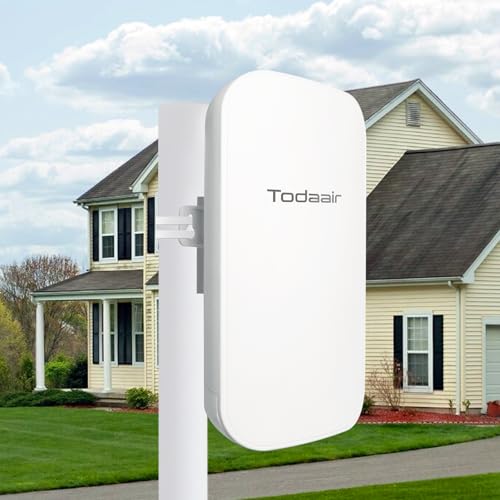 TODAAIR Outdoor WiFi Extender?IP65 Weatherproof?WiFi Booster and Signal Amplifier?Outdoor WiFi Extender for Farm?Courtyard?Factory?Campsite