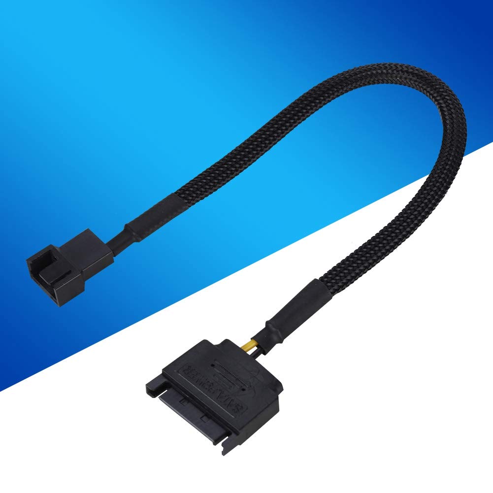 Zopsc Cooling Fan Adapter Cable 15Pin to 4Pin Converter 22AWG Cable SATA Support Power Your Fan with SATA 15Pin Connectors, 5PCS Per Set