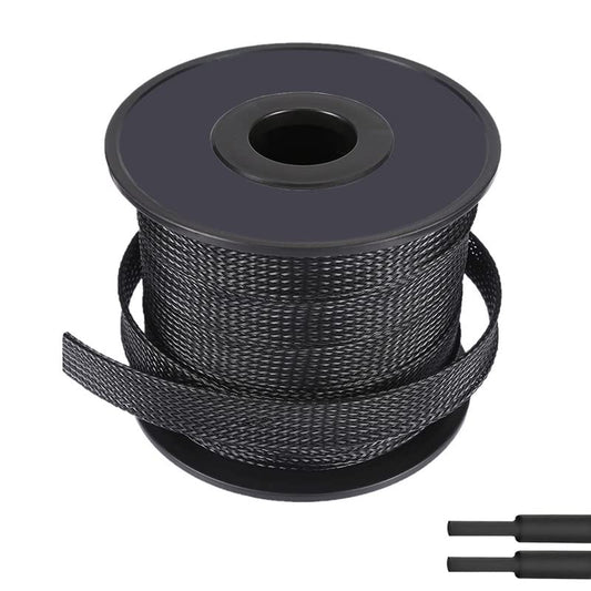 PET Expandable Braided Sleeving Wire Loom 1/8 Inch Cable Wrap Cable Sleeve Wire Protector Sleeve Tubing 100Feet, Black