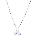 EGEN Colorful Flower Anti-Lost Necklace Golden Copper Chain Leash Accessories with Magnetic Silicone Case Holder Strap Lanyard for Airpods Pro 3 2 1
