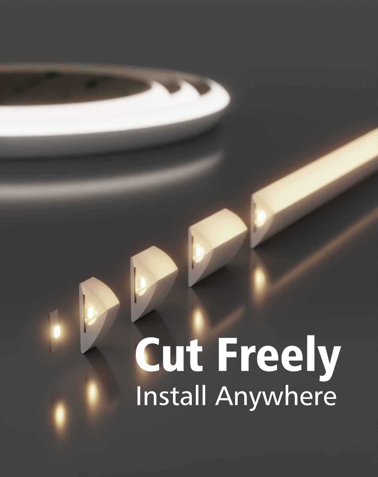 Hardwired LED Cabinet Lighting Strip - UL Listed 24V Flexible Under Shelf Light with Adhesive Backing, 4000K Neutral White 810LM/M LED Strip