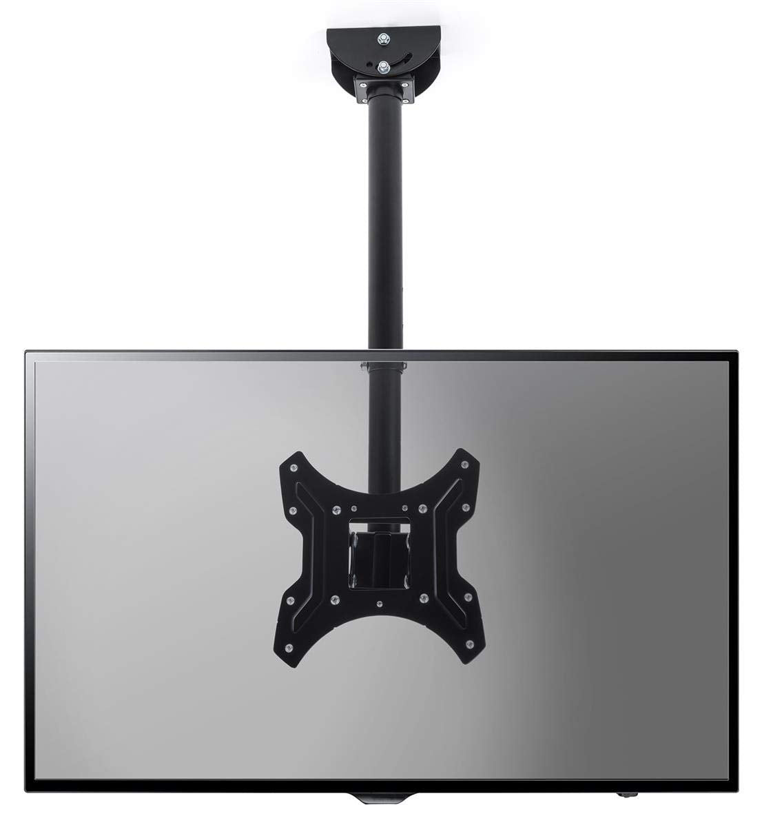 Displays2go Rotating TV Ceiling Mounts with Adjustable Height - Black (LTCEIL20)