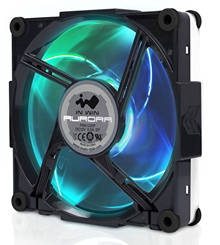 InWin Aurora Fan Kit Black/White, 3 RGB LED 120mm High Performance Silent Cooling Computer Case Fan with Anti-Vibration mounting