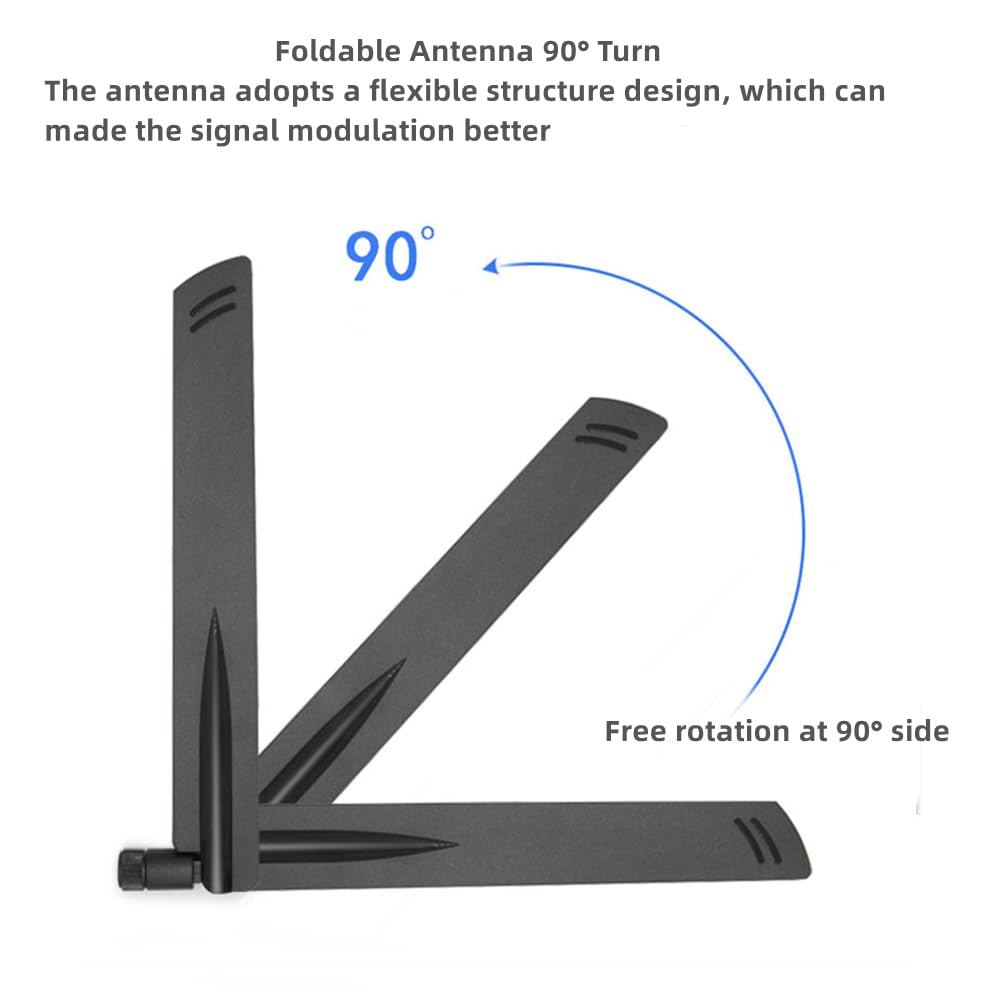 2X Dual Band WiFi Antenna 2.4GHz 5GHz RP-SMA Male WiFi Antennae for PC Desktop Computer PCI PCIe WiFi USB Adapter Card Wireless Network Router