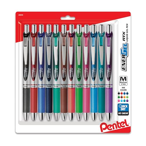 Pentel EnerGel RTX Retractable Liquid Gel Pens, (0.7mm), Assorted Colors, Ultimate Writing Pens, Best Writing Pens for Office, School and Journaling
