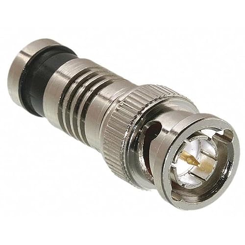 Triplett GEM BNC Compression Connectors for RG59 PVC, RG59 Plenum, RG6 PVC, RG6 Plenum, and RG6 Quad, Male, 75-Ohm, 10 Pack (302-00CSTP)