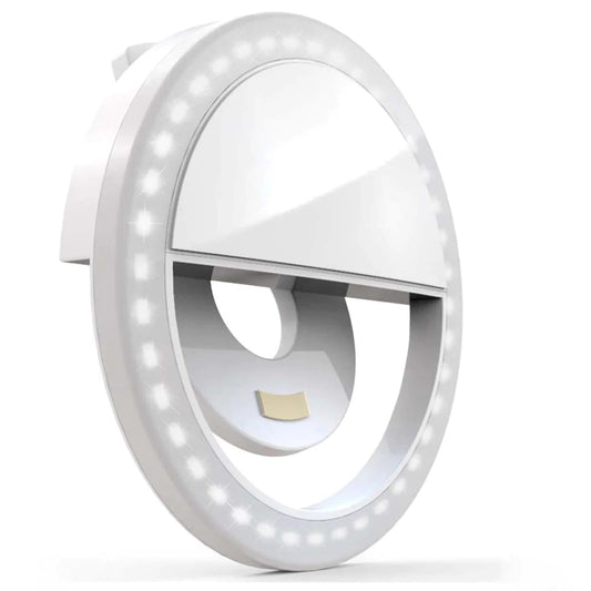 Bower Clip On Ring Light for Phone | 36 LED Ultra Wide Range Rechargeable Selfie Light with 3 Brightness Levels - Great for Selfie Photos, Vlogging