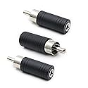rgzhihuifz 3.5mm Female to RCA Male Adapter 3-Pack RCA Plug to 1/8" Female Mono Jack Audio Connector Converter,for Receiver, Subwoofer, Speaker, Audio