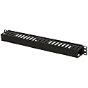 NavePoint 1U Plastic Rack Mount Horizontal Cable Manager Duct Raceway for 19 Inch Server Rack