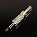 CESS 3.5mm TS Mono Male Plug, Nickel Metal Solder Audio Connector with Spring Relief, Repair Jack, 5 Pack