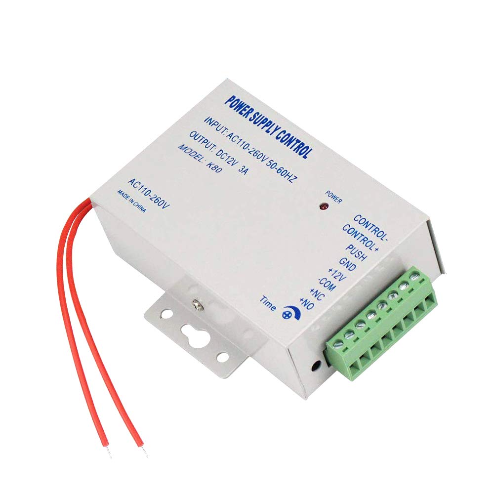 AMOCAM Access Control Power Supply for Door Intercom Doorbell, Various Electronic Door Locks, Video Doorbell System, K80 Power Supply Control Input AC
