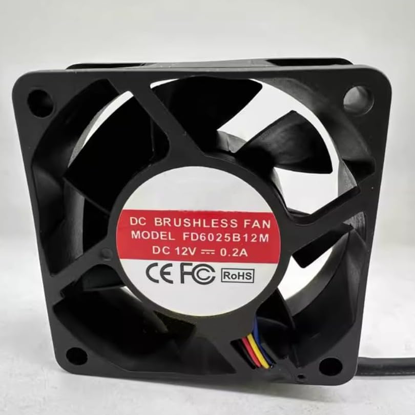 FD6025B12M DC 12V 0.2A 60x60x25mm 4-Wire Cooling Fan