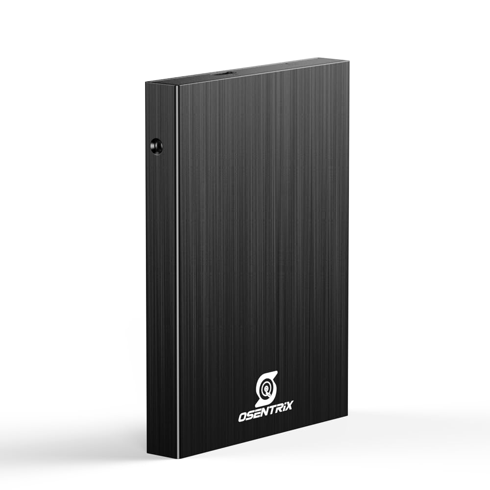OSENTRiX O2-BK 2TB USB 3.0 Pocket-Size Portable External Hard Drive (for Windows, MacOS, Xbox, PS)