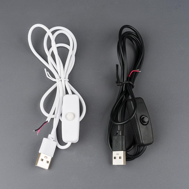 ThtRht 4 Pack USB Extension Cable with Switch On/Off 2 Pin Wire Connector DIY Power Cord Toggle Rocker for 5V 12V LED Strip Light Driving Recorder LED