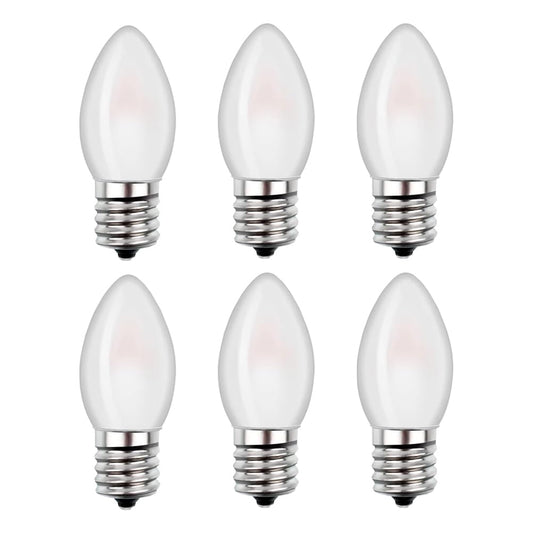C7 Candelabra Led Light Bulbs, Small Night Light Bulb,0.5W Equivalent to 4 Watt 5 Watt Incandescent,Christmas Village Replacement Bulbs-E12 Base 2700K