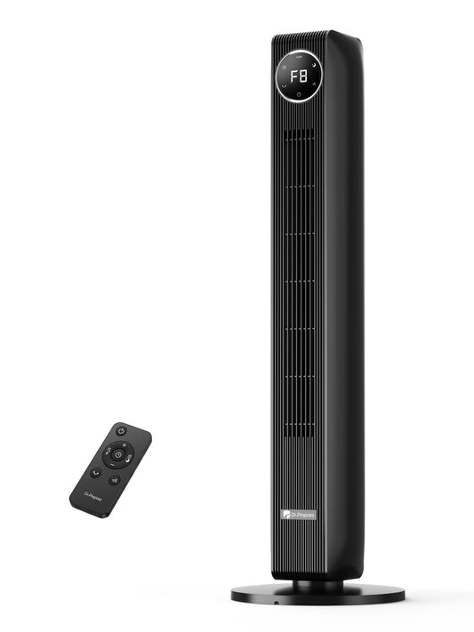 DR.PREPARE 40” Tower Fan for Bedroom, 30ft/s Airflow, 8 Speeds, Quiet Standing Fan, 85° Oscillating Cooling Fan, 3 Modes, 12H Timer, Bladeless Fan
