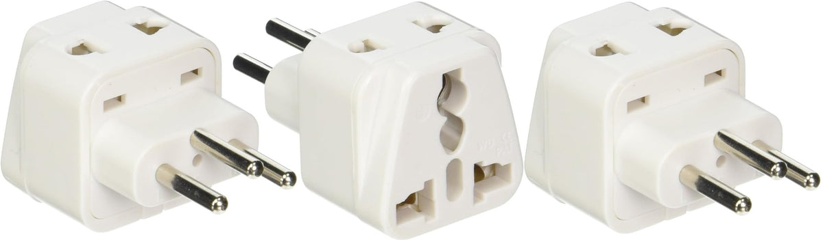 Ckitze Switzerland Travel Grounded Universal 2 Inputs USA Power Plug Adapter - 3 Pack - Type J - CE Certified for Mobile Cell Phone, Laptop, Tablet…